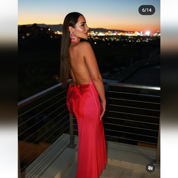 ZARA MAXI HALTER DRESS size L - Picture 8 of 14